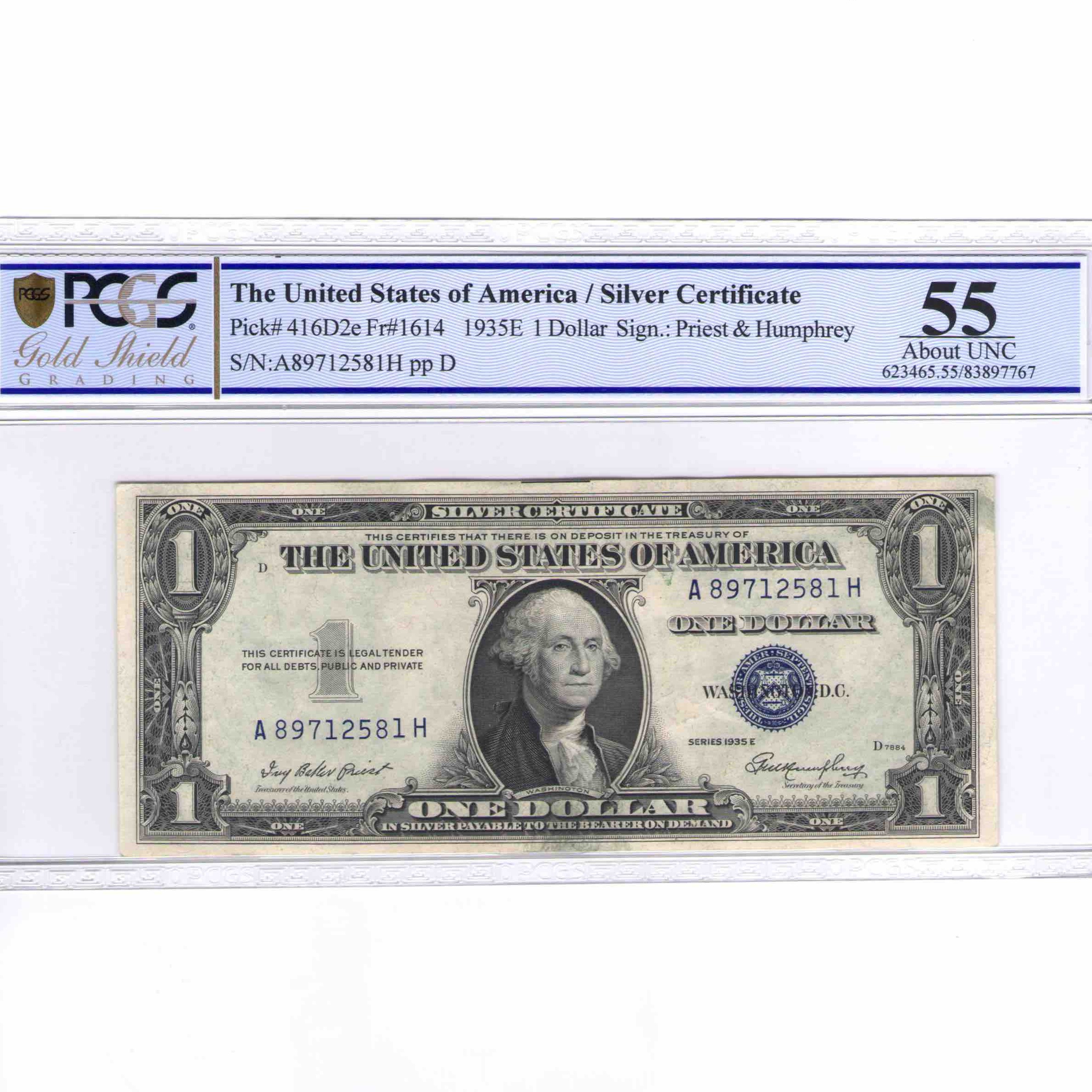 USA - 1 DOLLAR Silver certificate avers