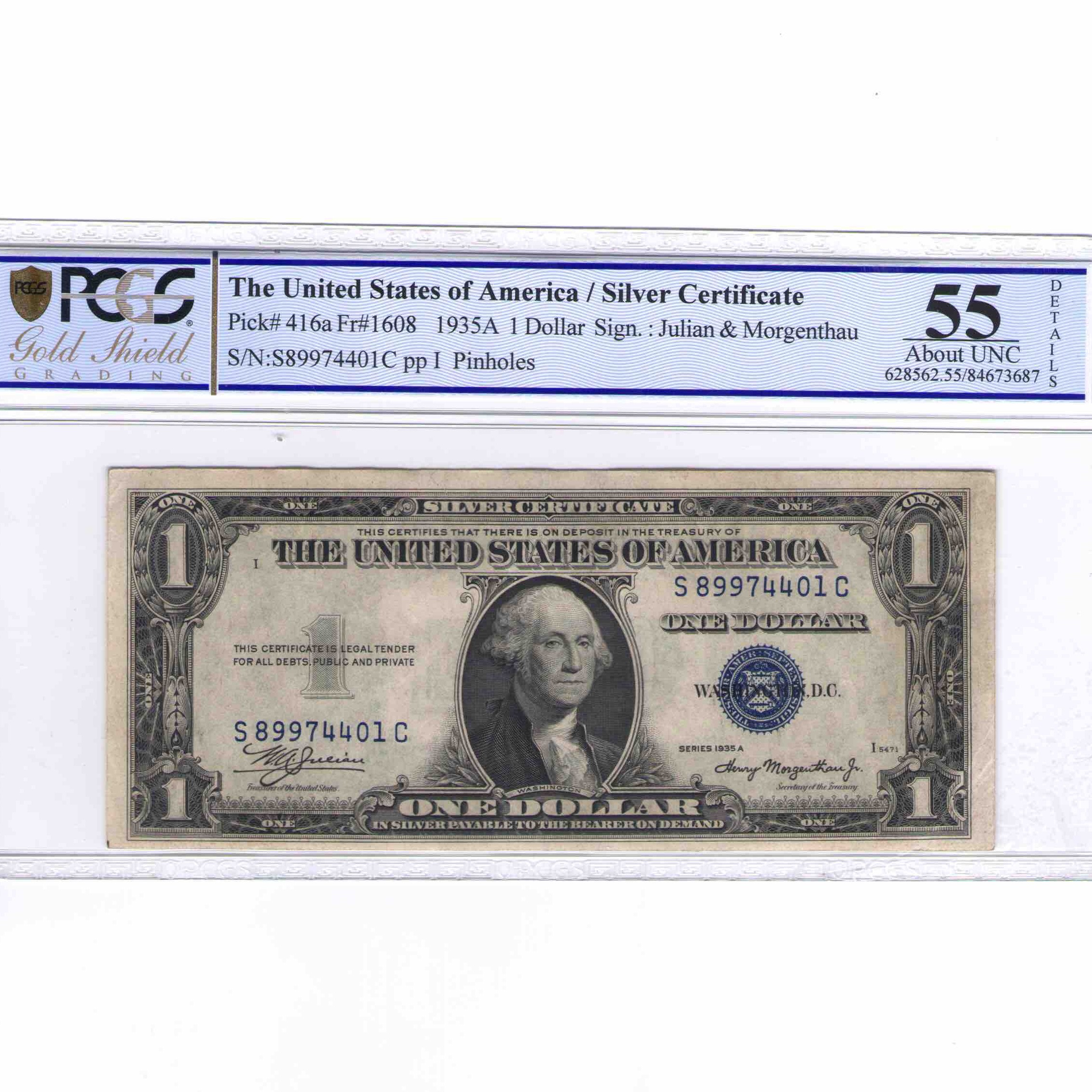 USA - 1 DOLLAR Silver certificate avers USA - 1 DOLLAR Silver certificate avers