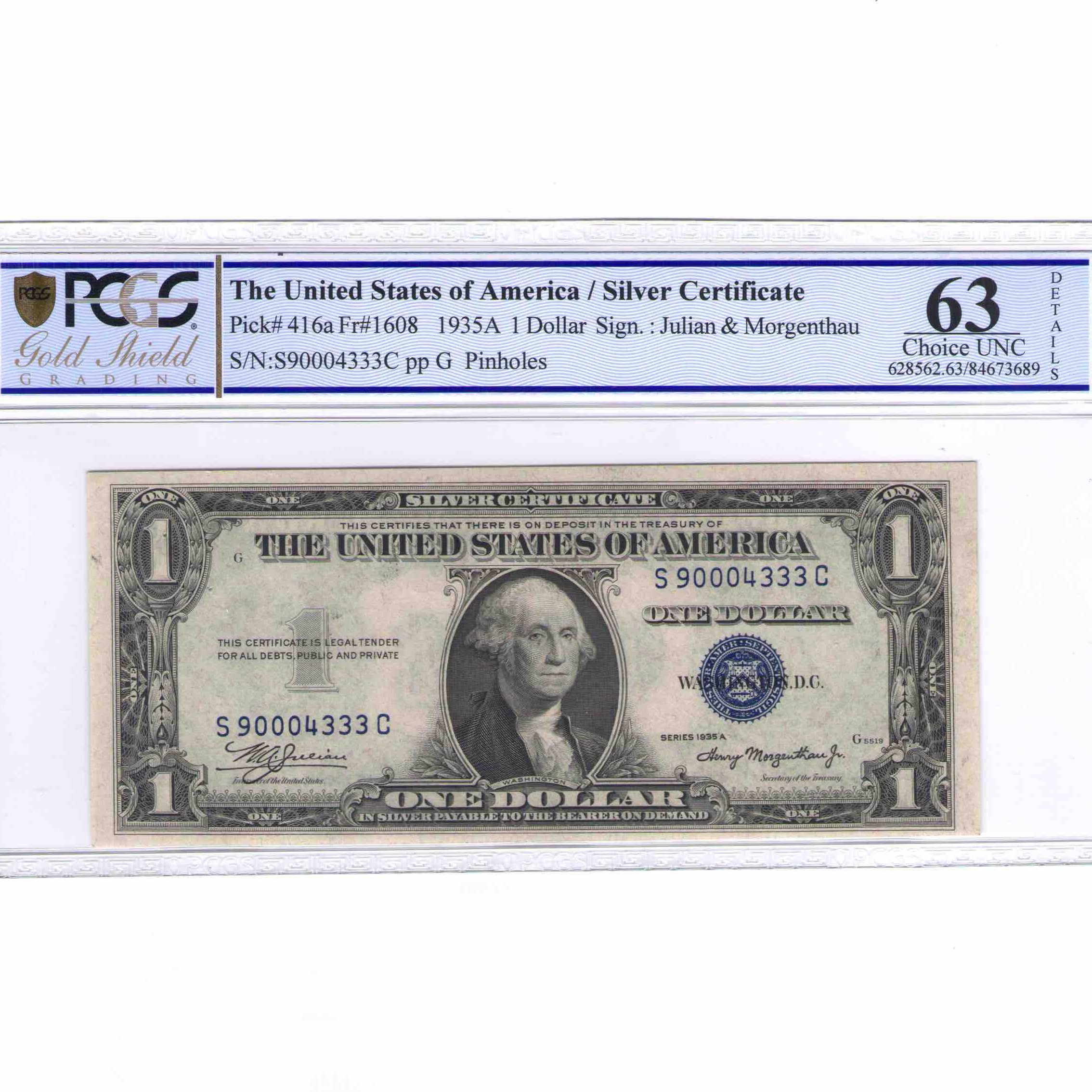 USA - 1 DOLLAR Silver certificate avers USA - 1 DOLLAR Silver certificate avers