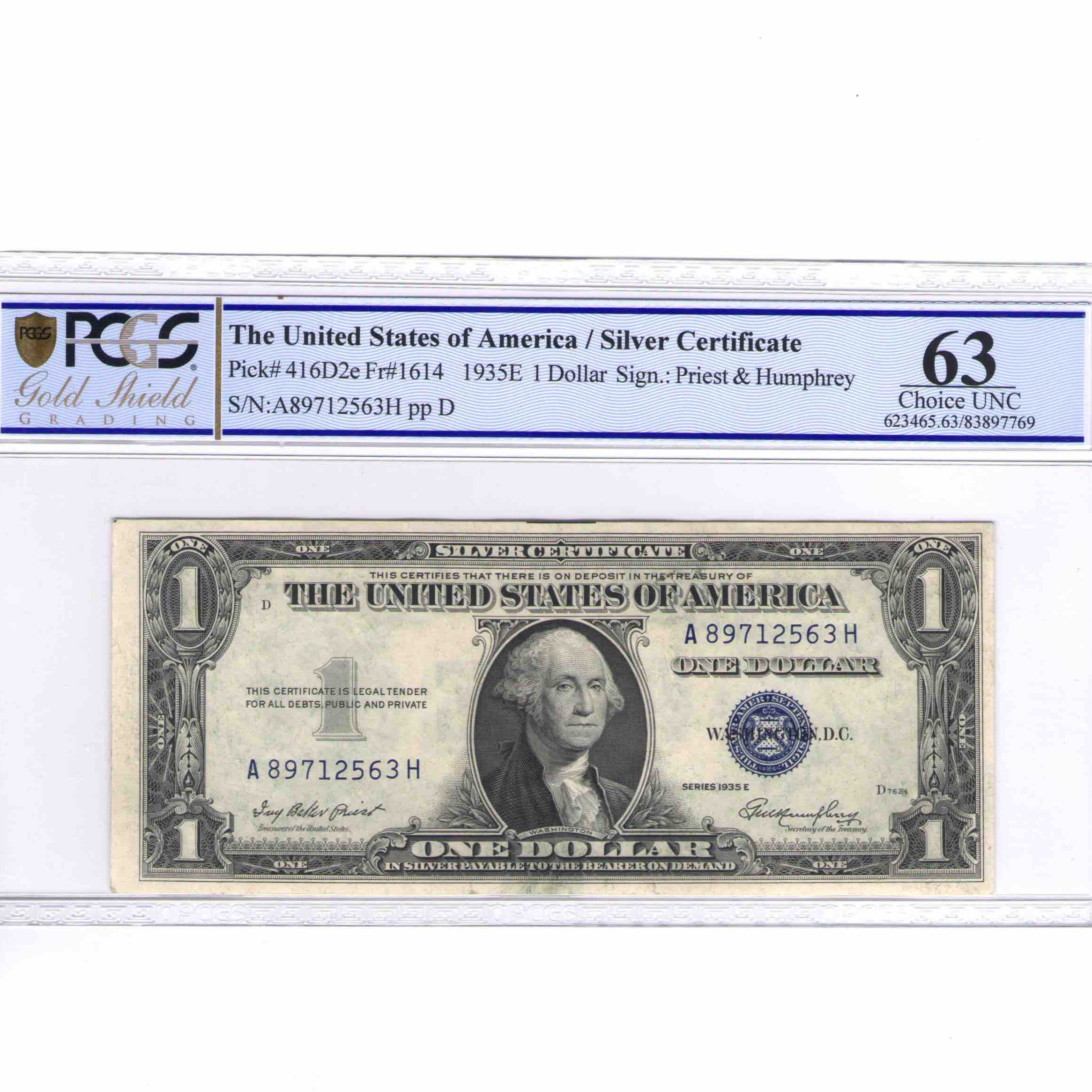 USA - 1 DOLLAR Silver certificate - 1935 avers