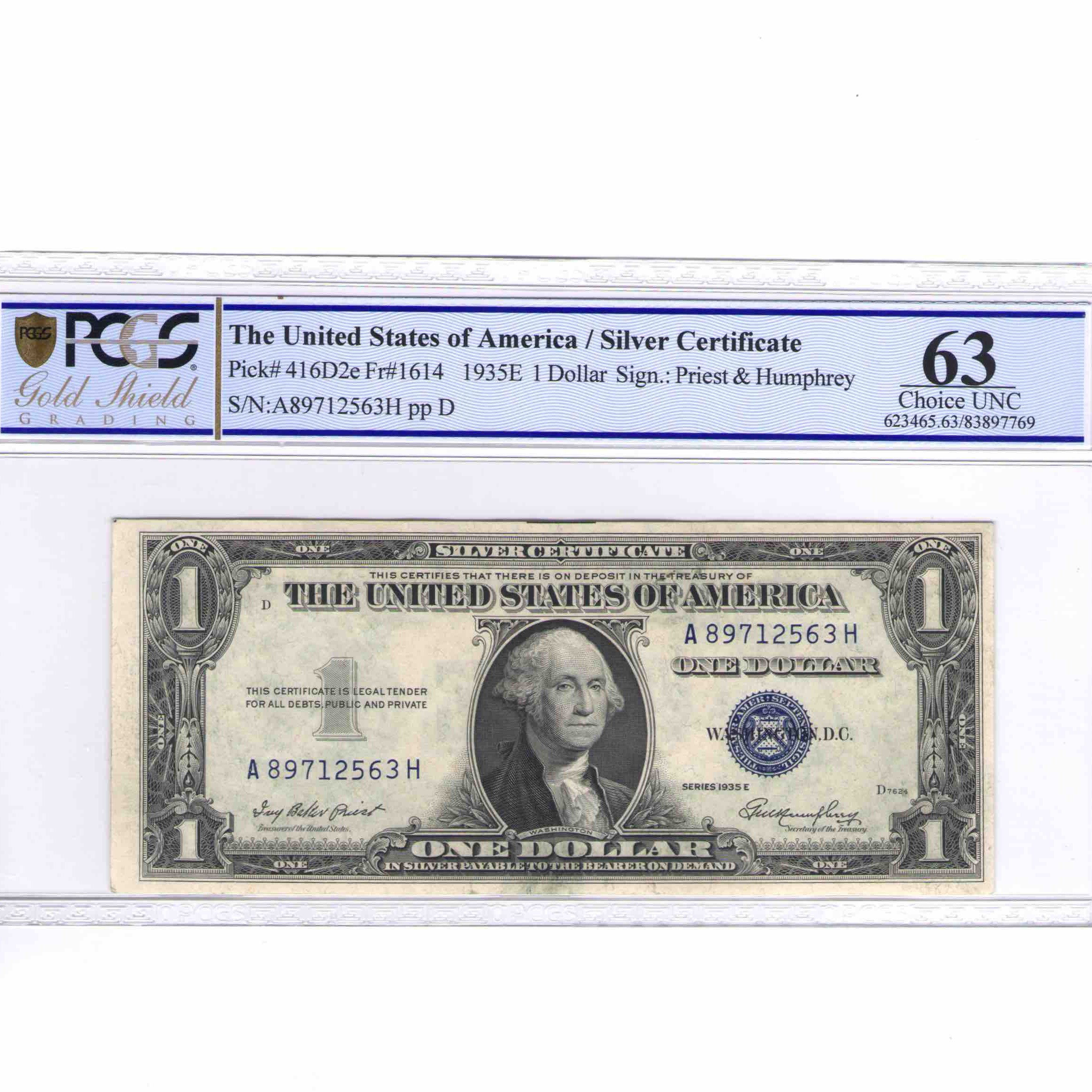 USA - 1 DOLLAR Silver certificate - 1935 avers USA - 1 DOLLAR Silver certificate - 1935 avers
