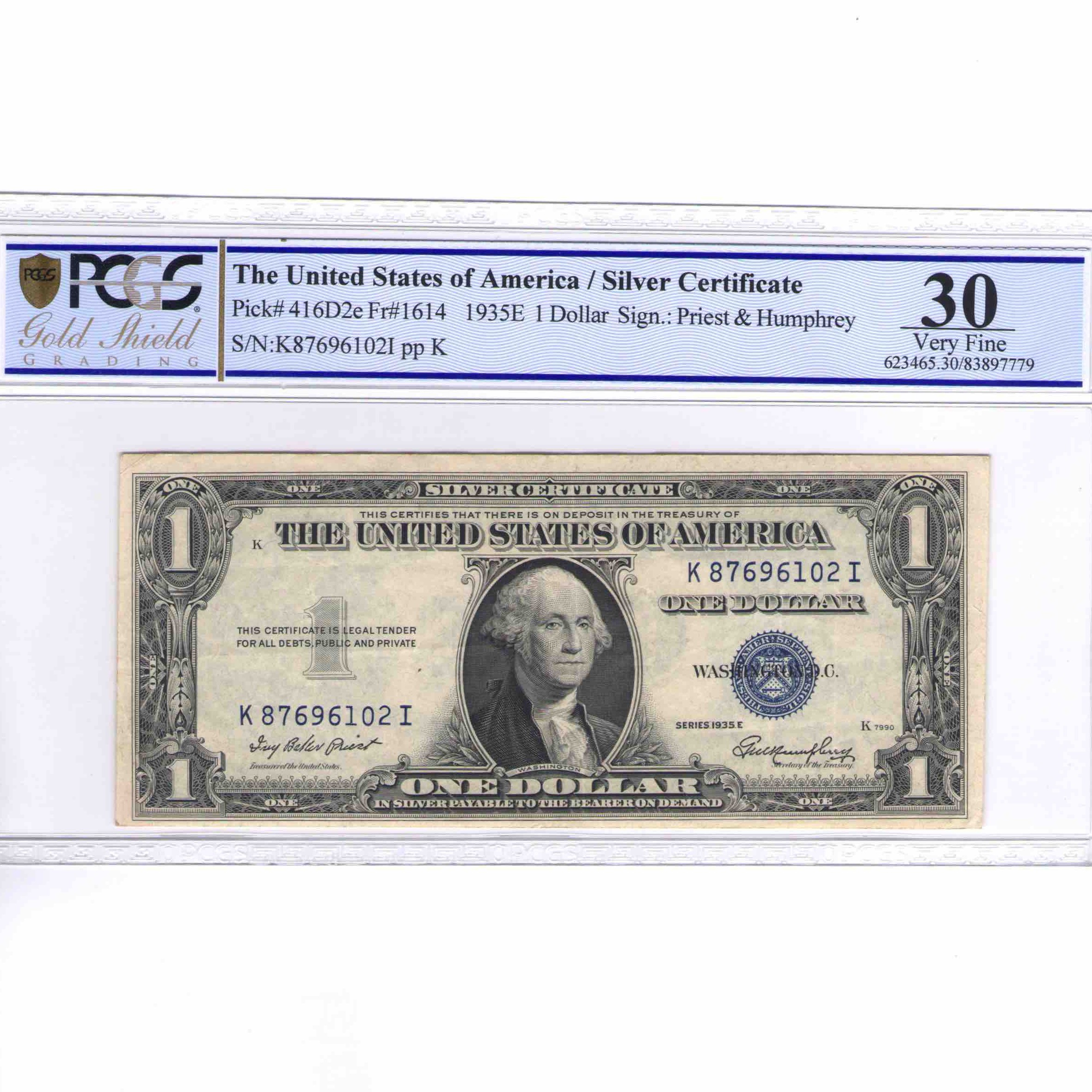 USA - 1 DOLLAR Silver certificate - 1935 avers