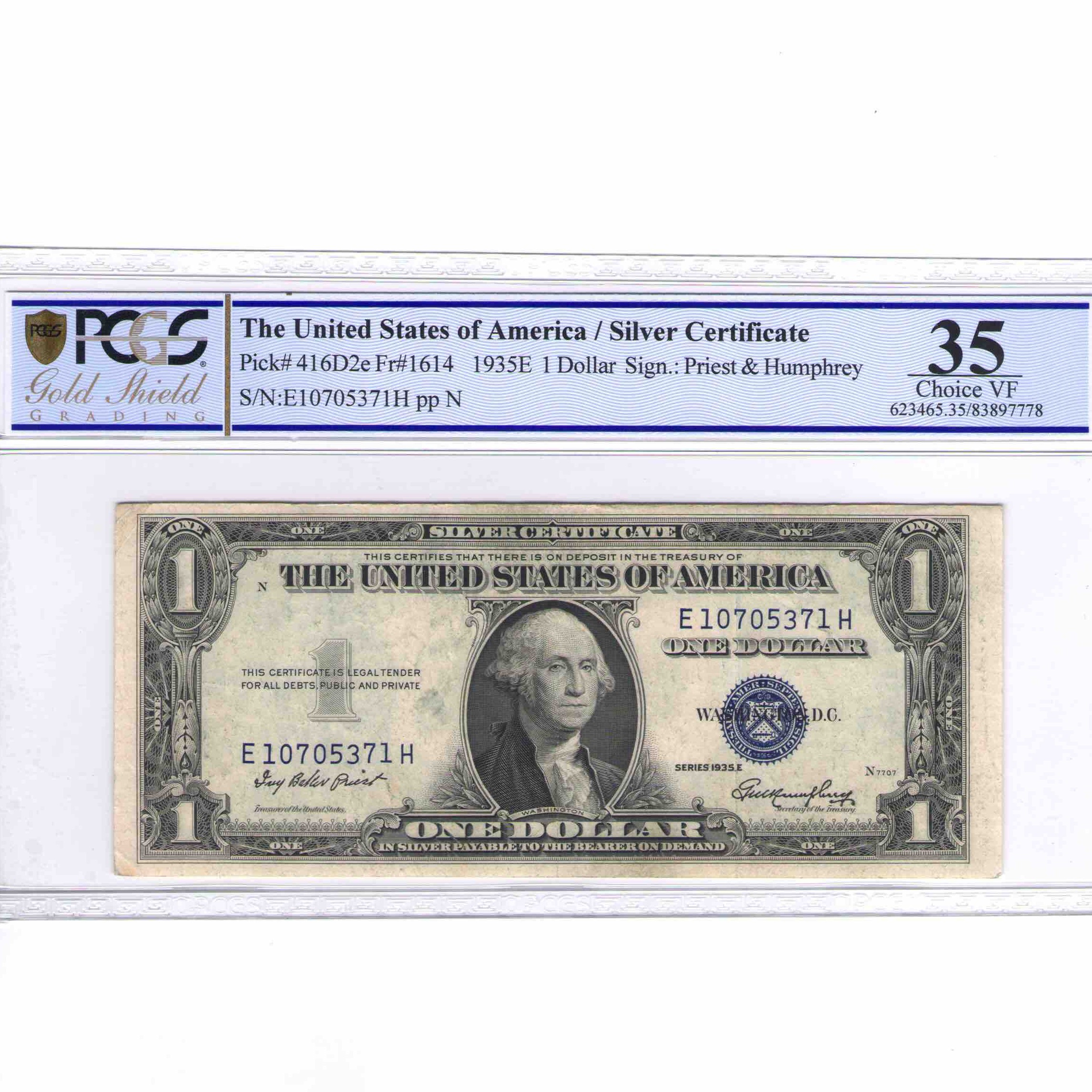 USA - 1 DOLLAR Silver certificate avers