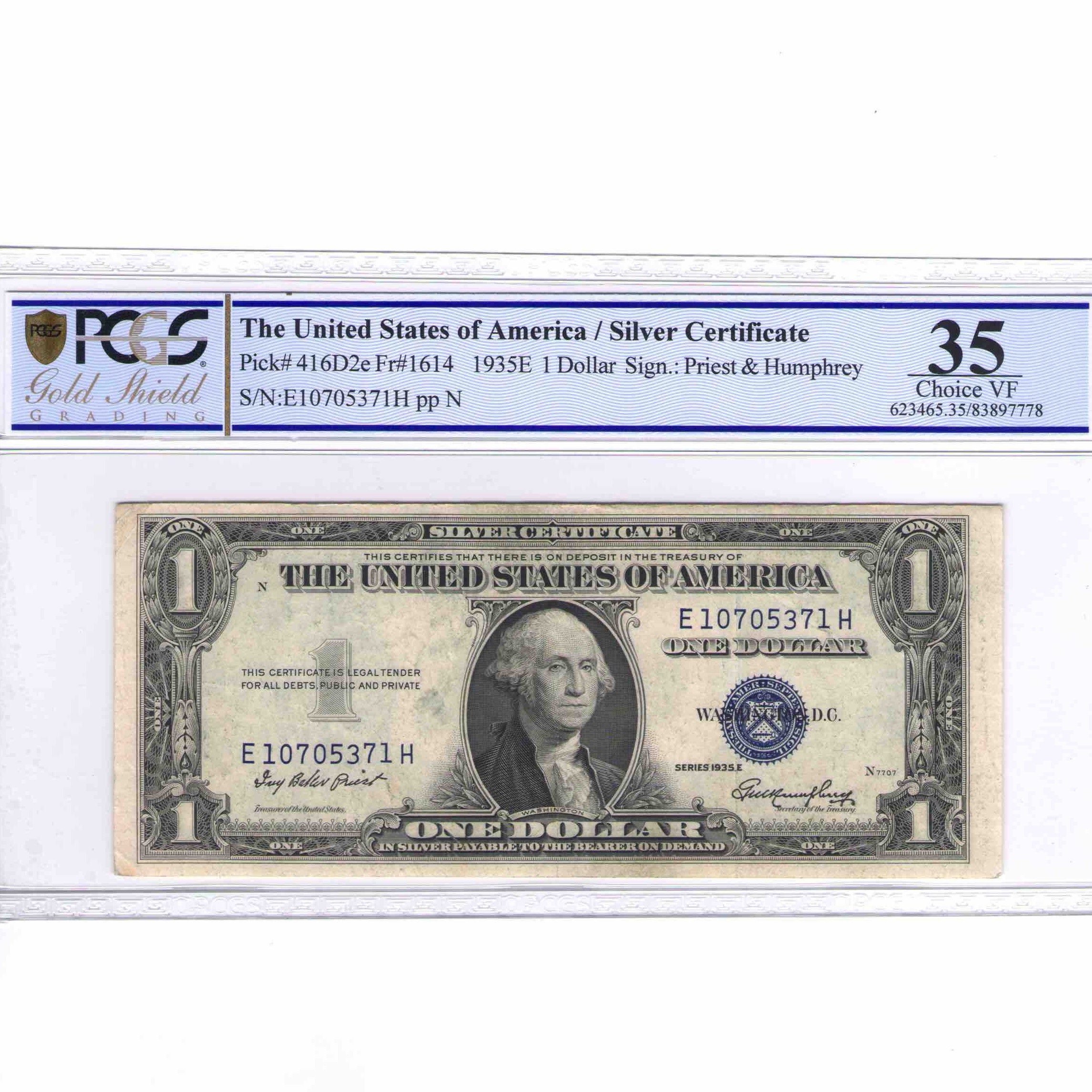 USA - 1 DOLLAR Silver certificate avers USA - 1 DOLLAR Silver certificate avers