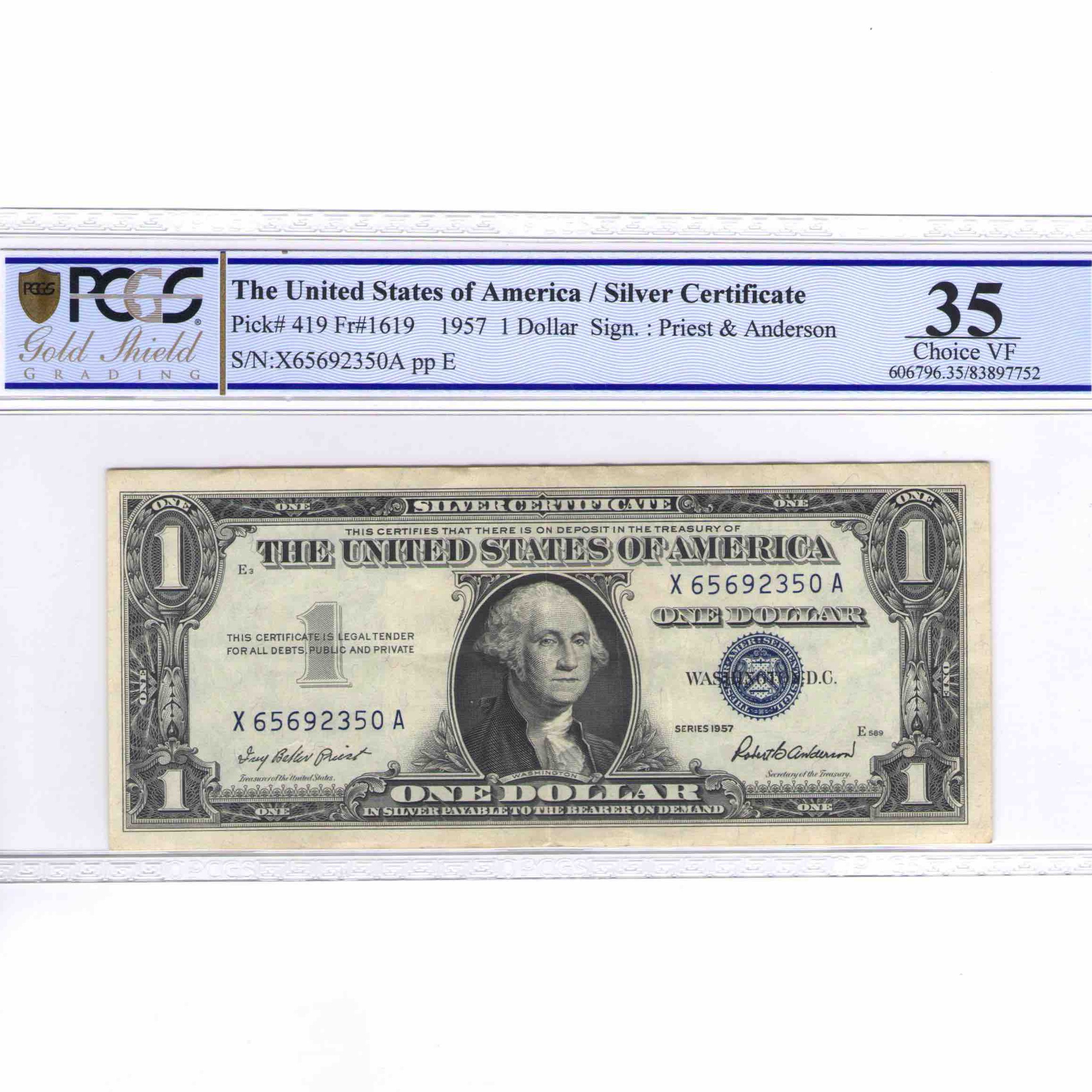 USA - 1 DOLLAR Silver certificate avers USA - 1 DOLLAR Silver certificate avers