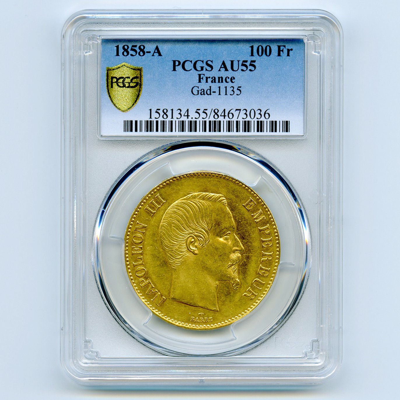 Napoléon III - 100 Francs - 1858 A avers Napoléon III - 100 Francs - 1858 A avers