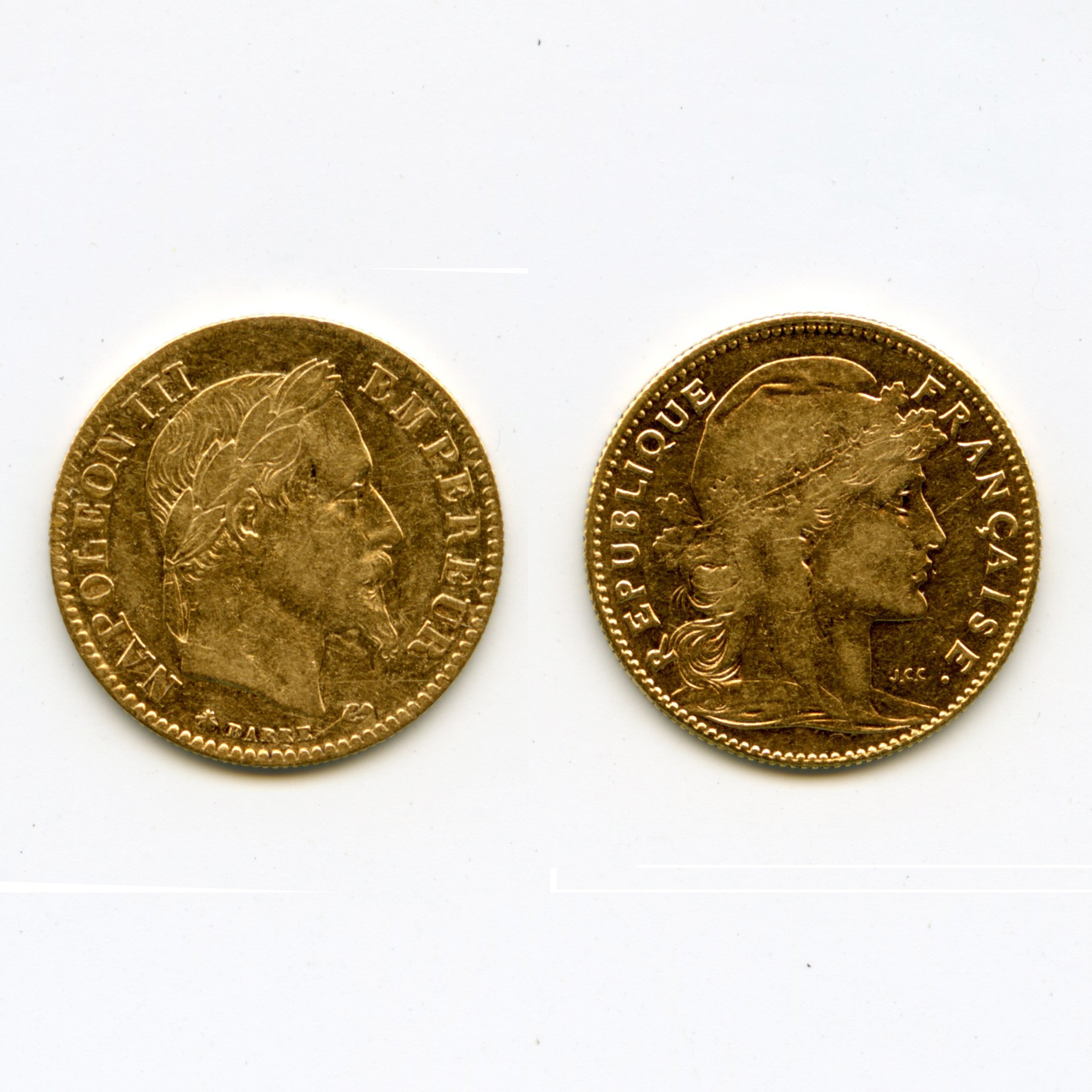 10 Francs Or - Lot de 2 Monnaies avers