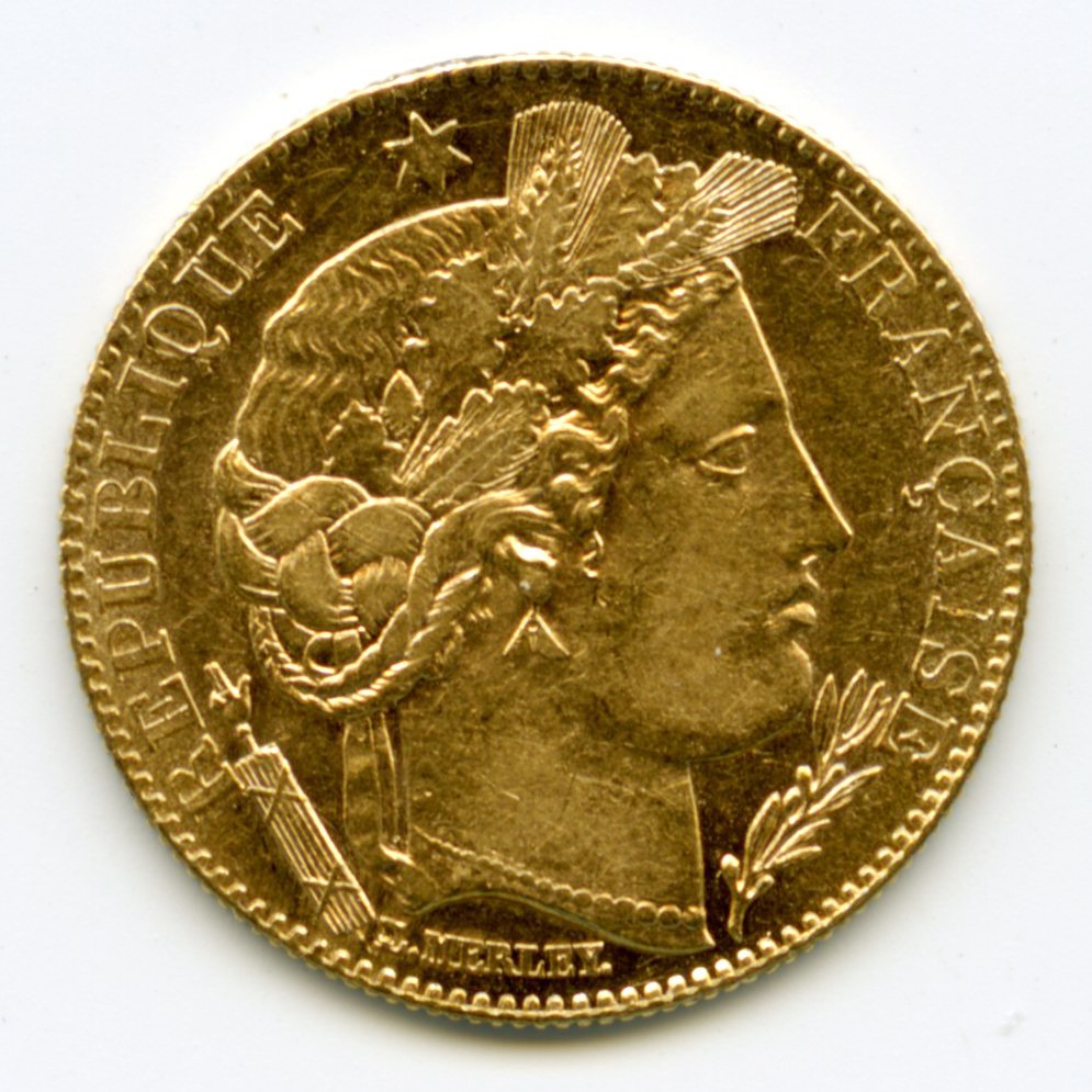 10 Francs - Cérès - 1896 A avers