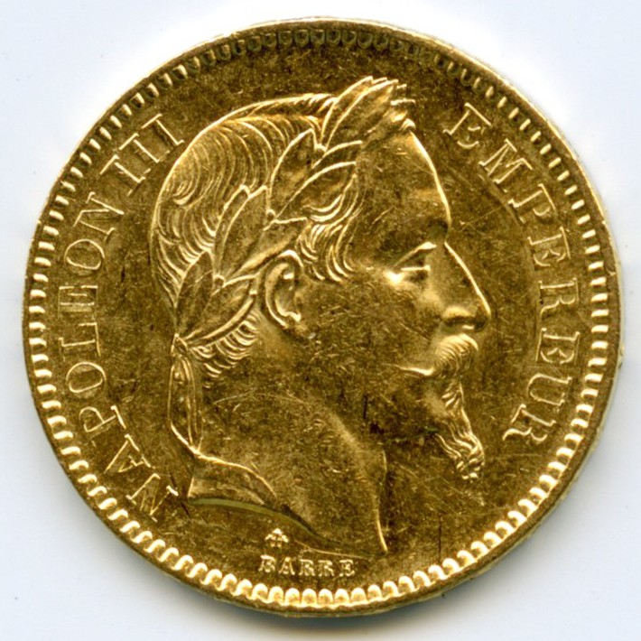 Napoléon III - 20 Francs - 1863 BB avers