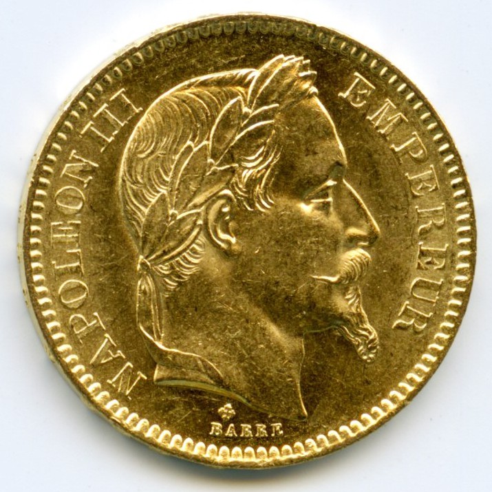 Napoléon III - 20 Francs - 1865 BB avers