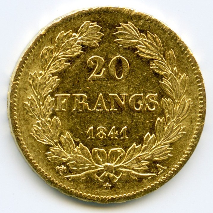 Louis-Philippe Ier - 20 Francs - 1841 A revers