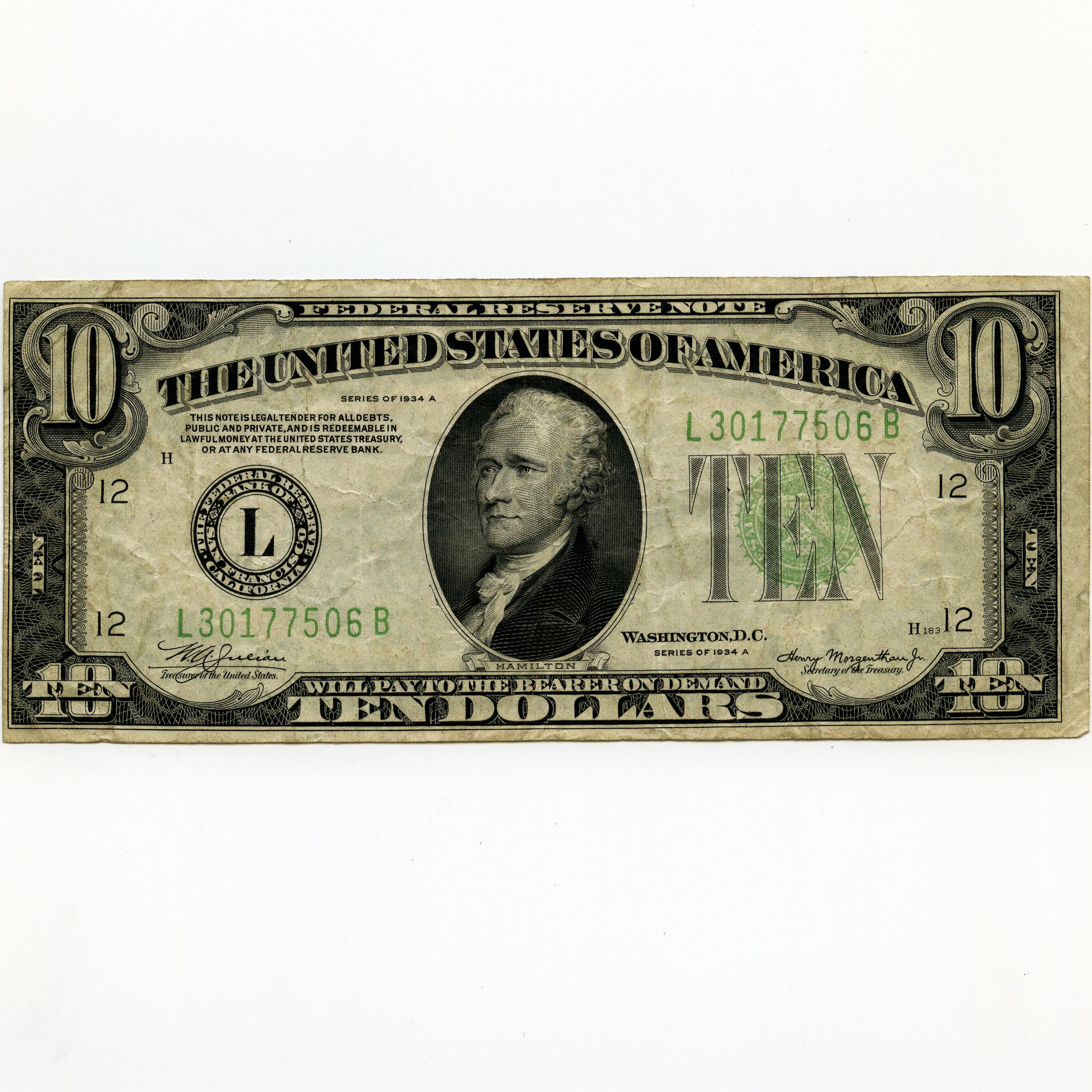 USA - 10 Dollars - L30177506B avers