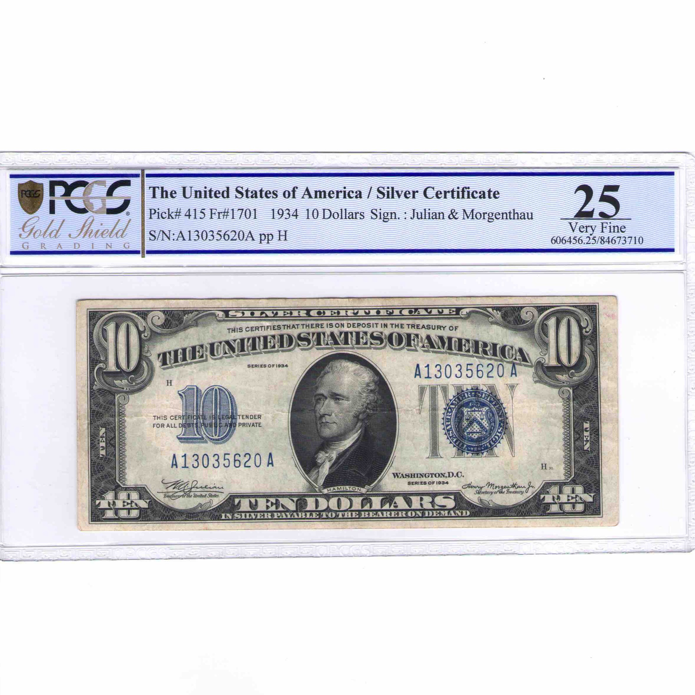 USA - 10 DOLLARS Silver Certificate avers