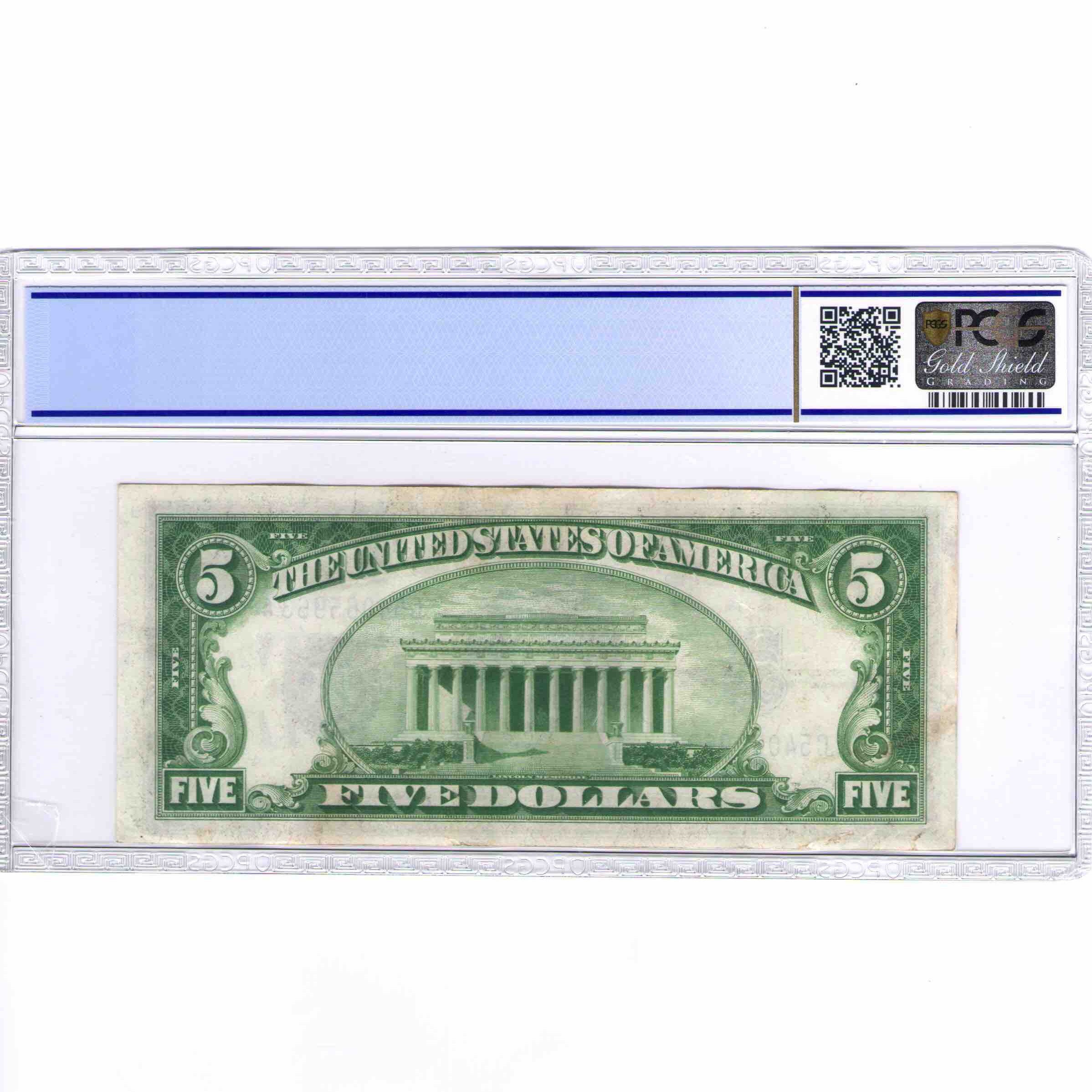 USA - 5 DOLLARS Silver Certificate revers USA - 5 DOLLARS Silver Certificate revers