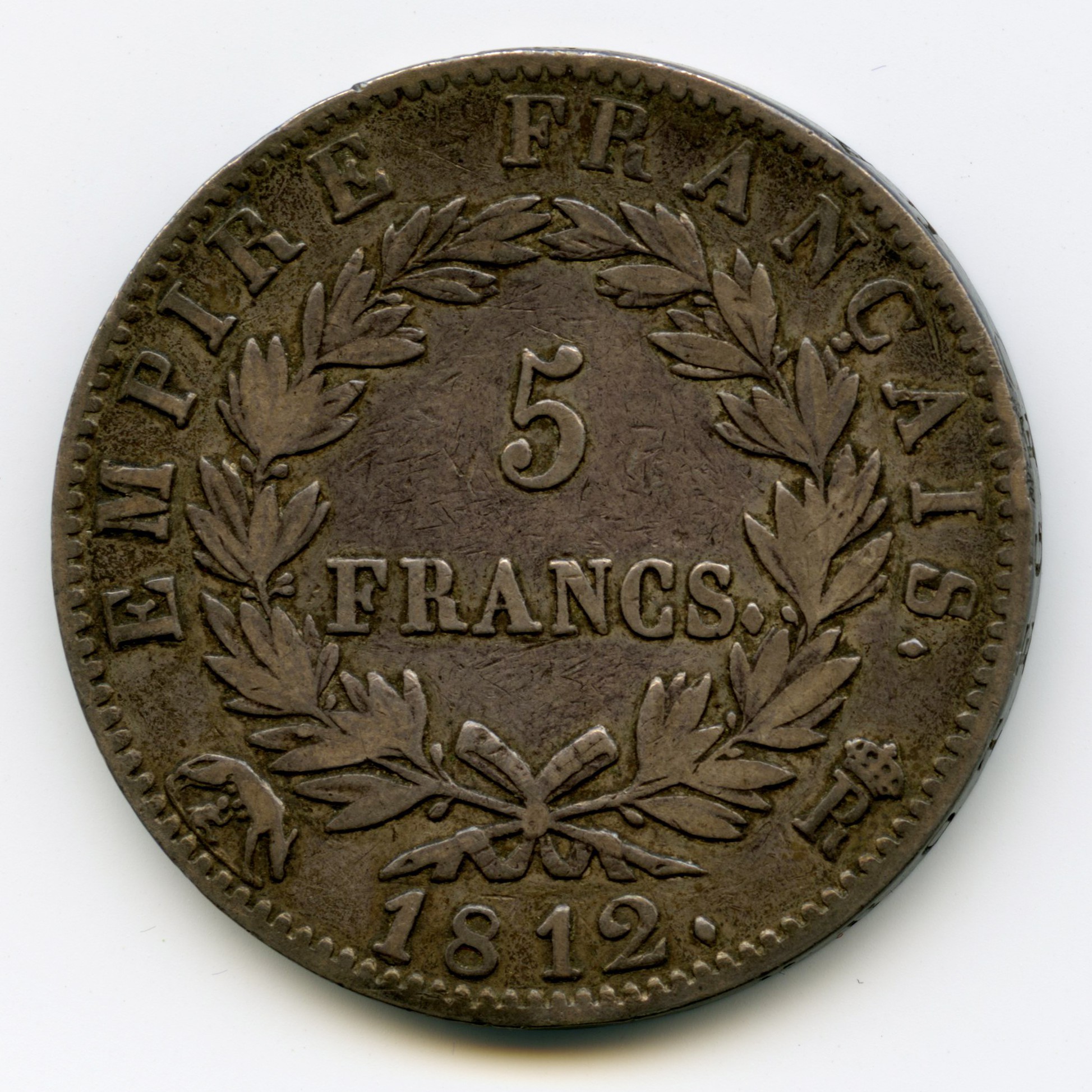 Napoléon Ier - 5 Francs - 1812 R revers Napoléon Ier - 5 Francs - 1812 R revers