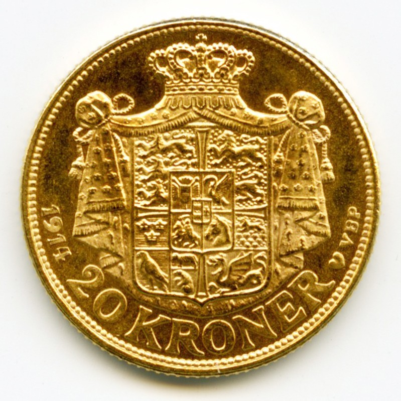 Danemark - 20 Kroner - 1914 revers Danemark - 20 Kroner - 1914 revers