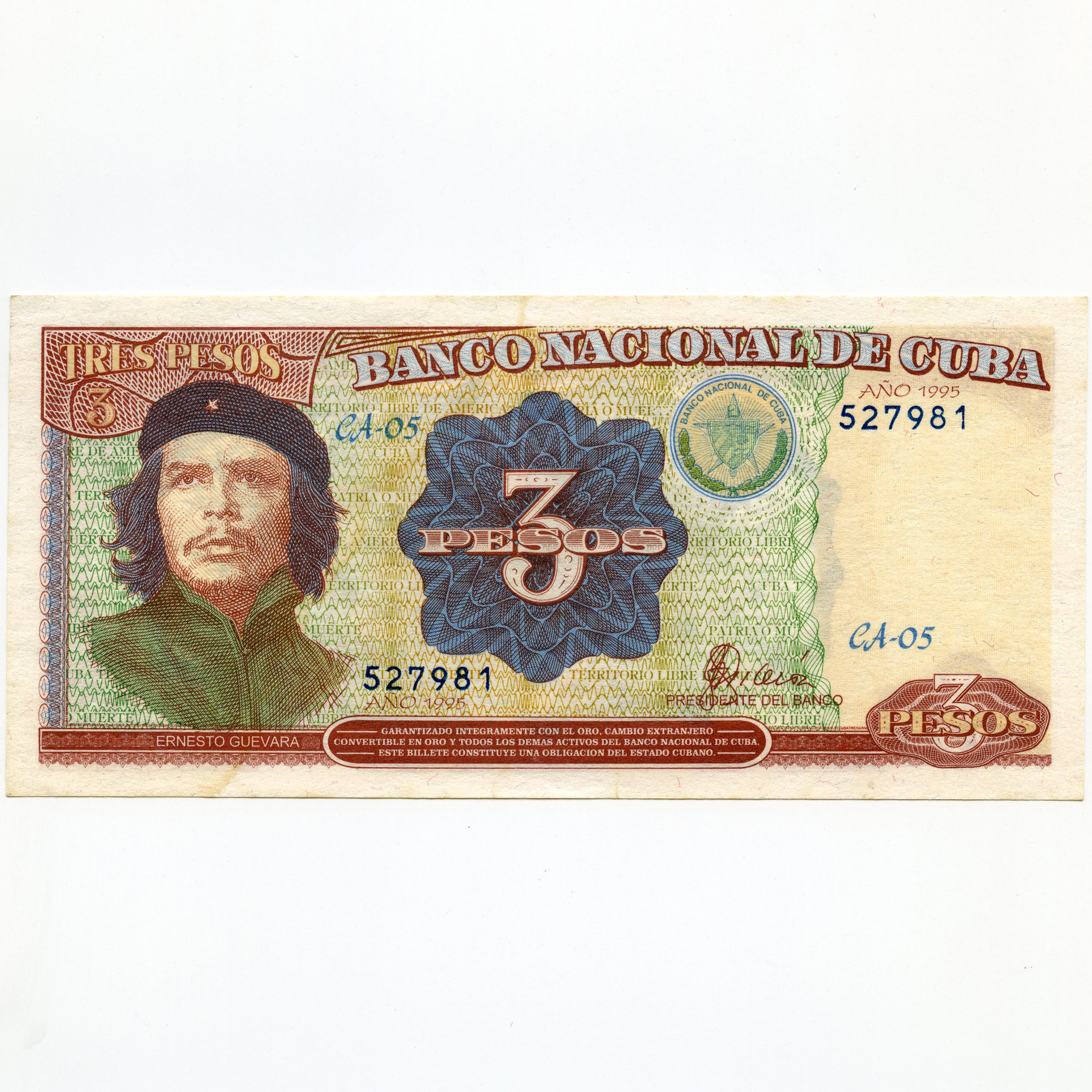 Cuba - 3 Pesos - CA-05 527981 avers Cuba - 3 Pesos - CA-05 527981 avers