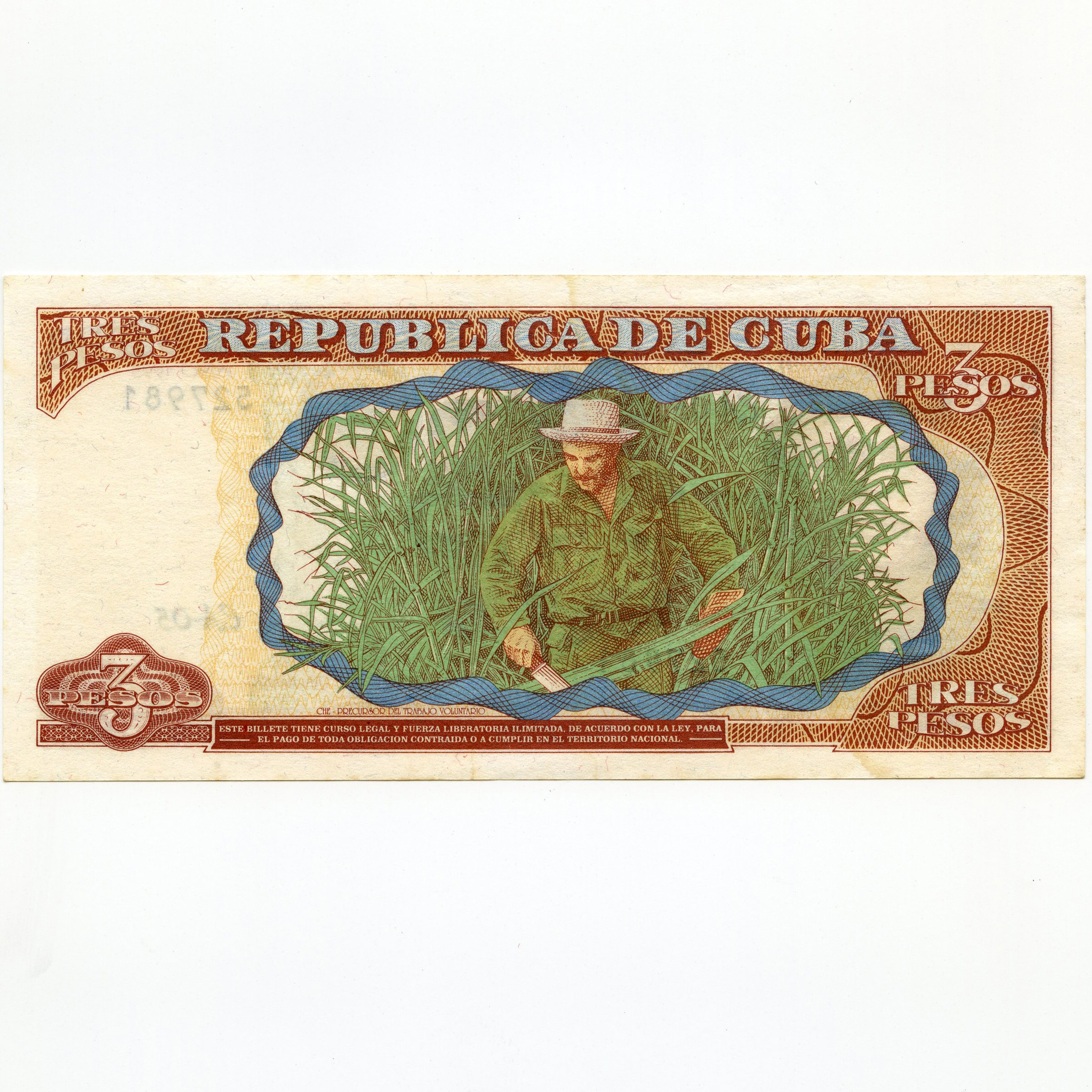 Cuba - 3 Pesos - CA-05 527981 revers Cuba - 3 Pesos - CA-05 527981 revers