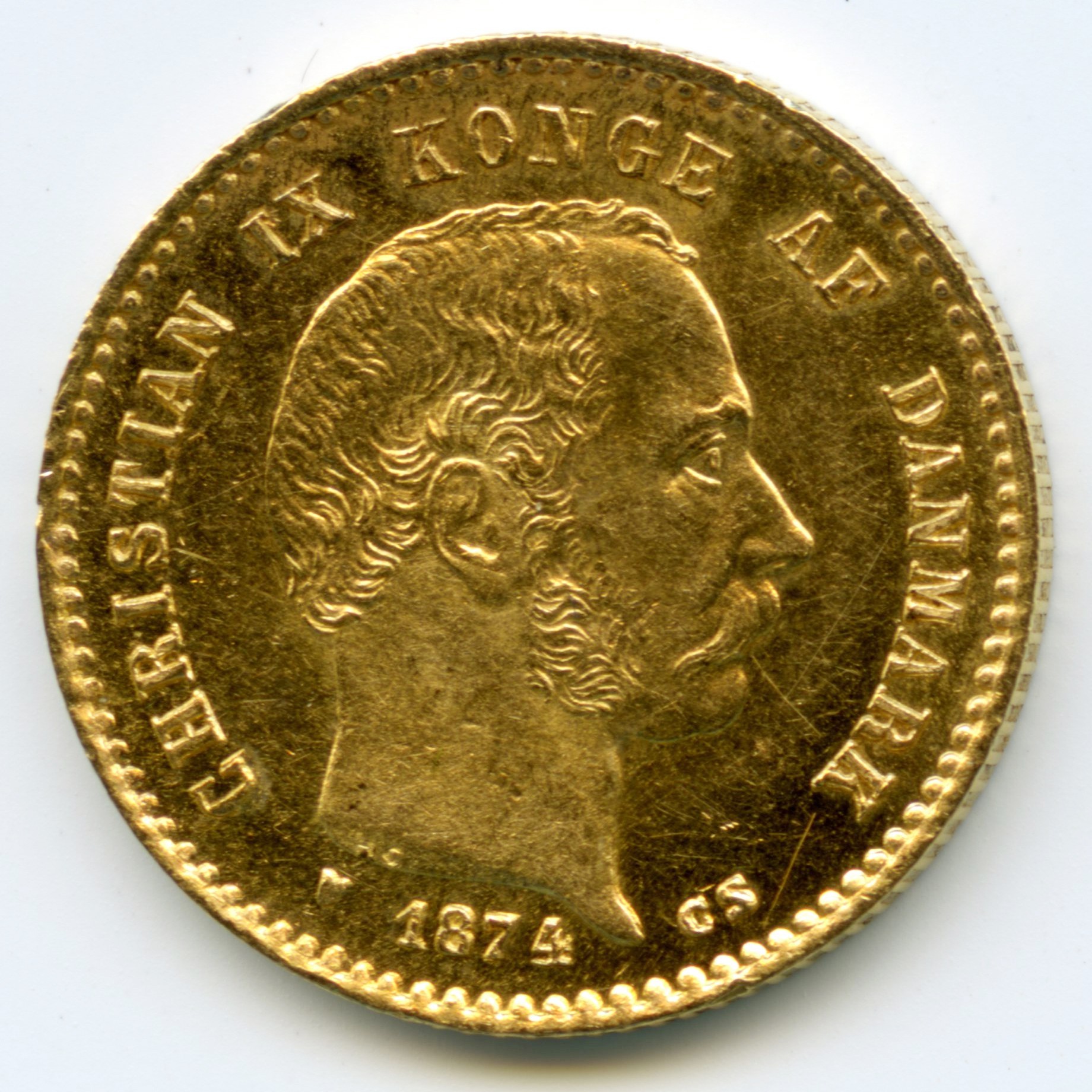 Danemark - 10 Kroner - 1874 CS avers Danemark - 10 Kroner - 1874 CS avers