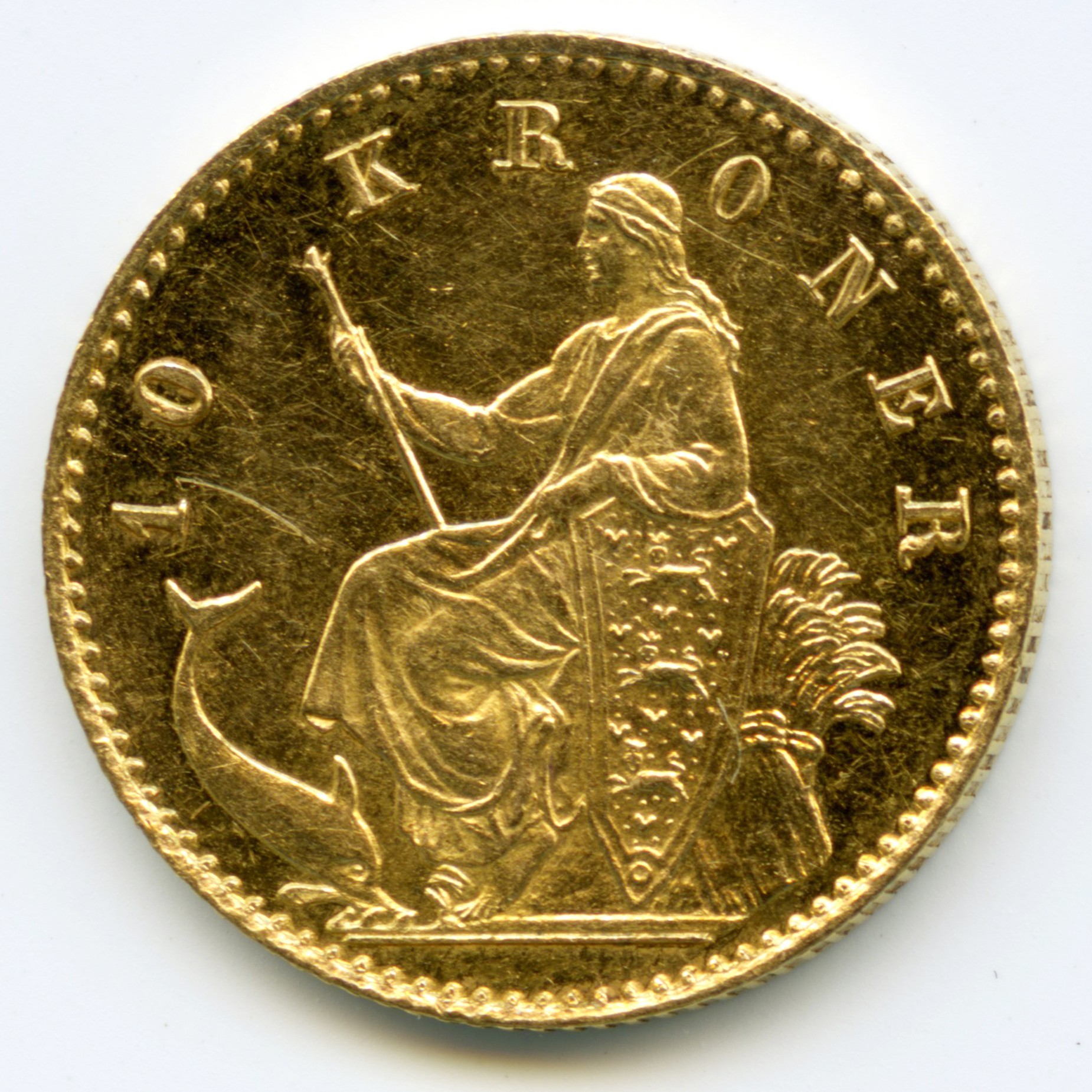 Danemark - 10 Kroner - 1874 CS revers Danemark - 10 Kroner - 1874 CS revers