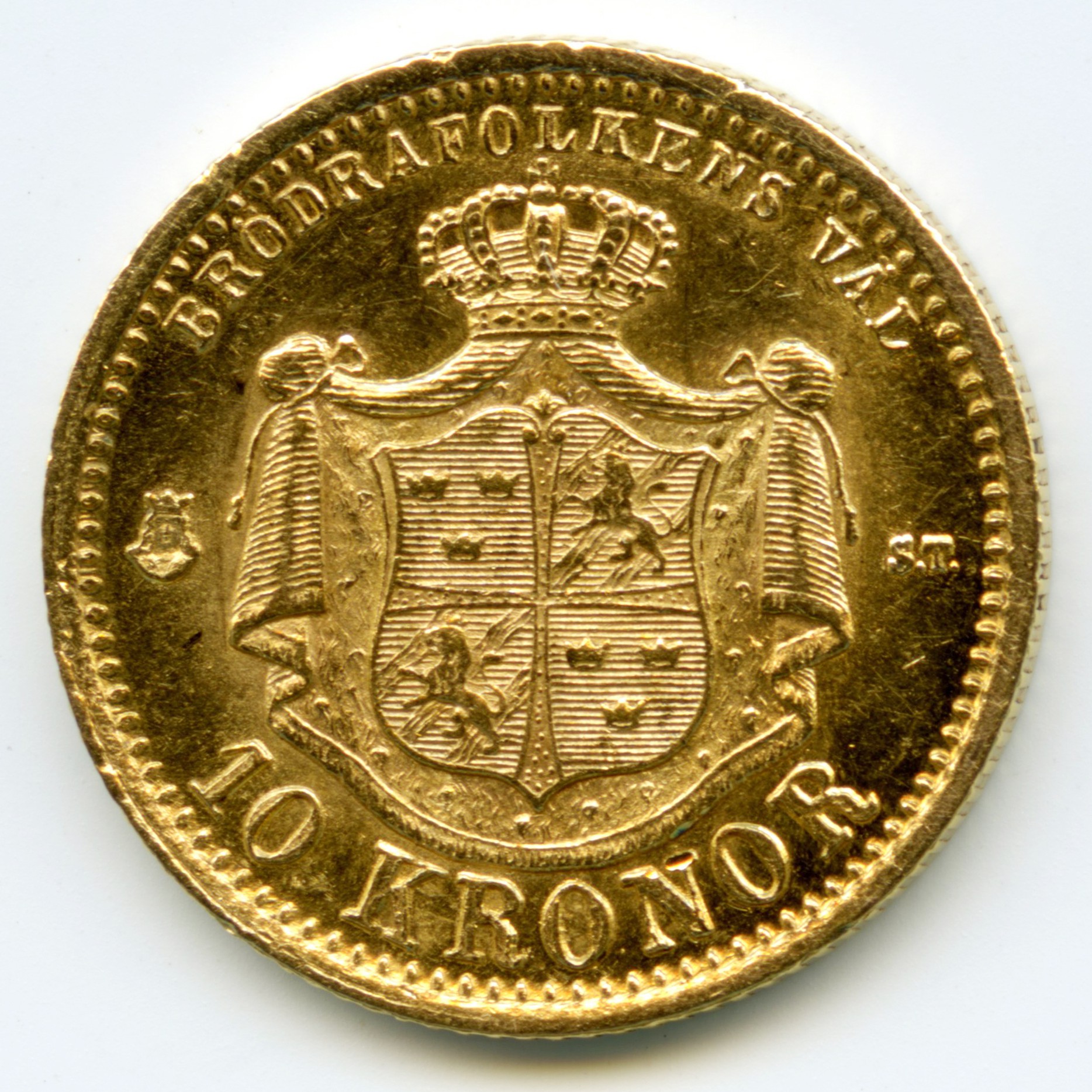 Suède - 10 Kronor - 1874 revers