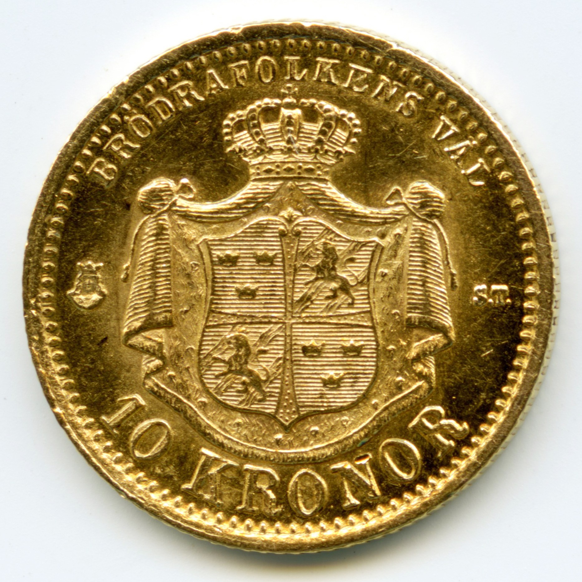 Suède - 10 Kronor - 1874 revers Suède - 10 Kronor - 1874 revers