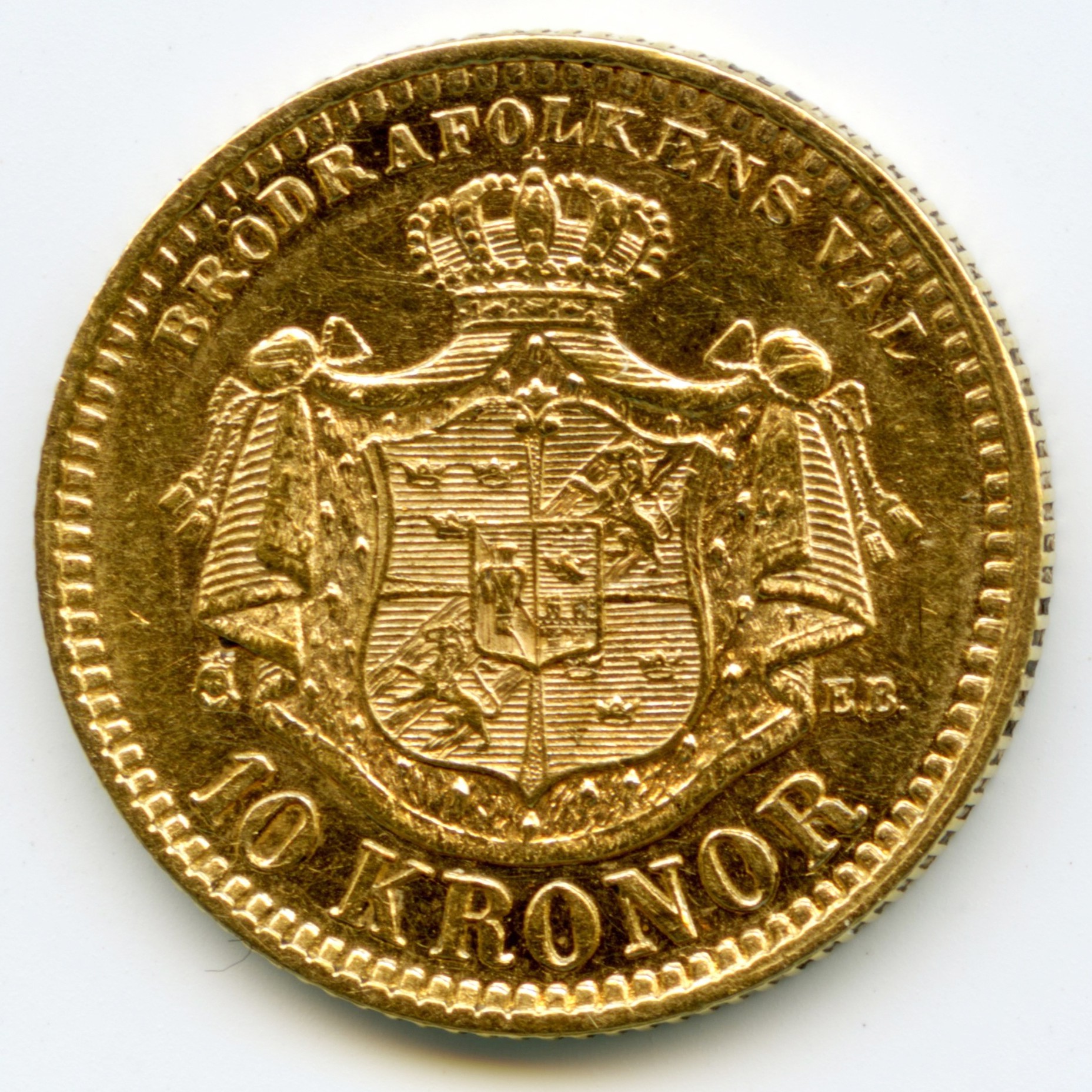 Suède - 10 Kronor - 1876 revers Suède - 10 Kronor - 1876 revers