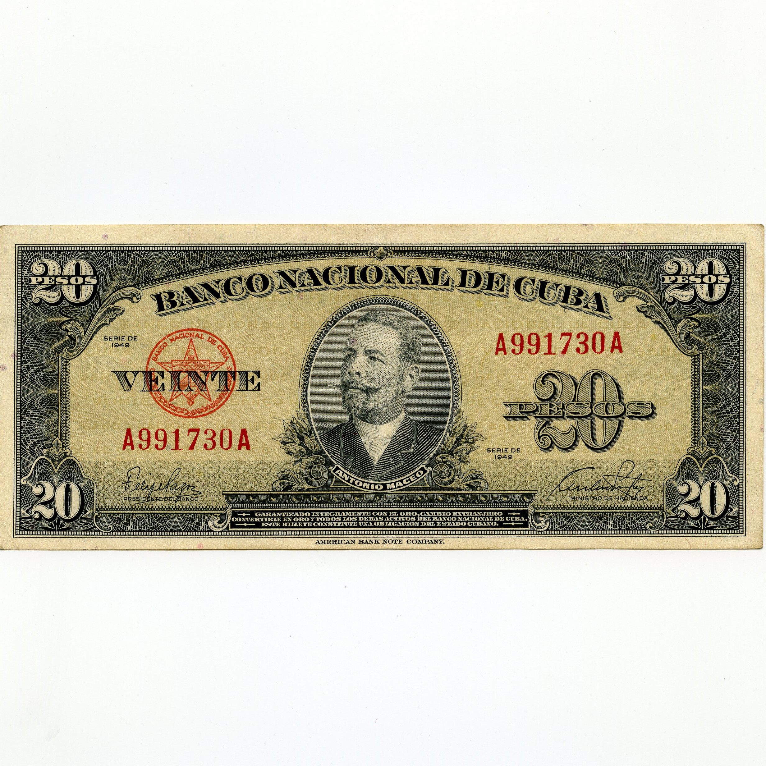 Cuba - 20 Pesos - A991730A avers Cuba - 20 Pesos - A991730A avers