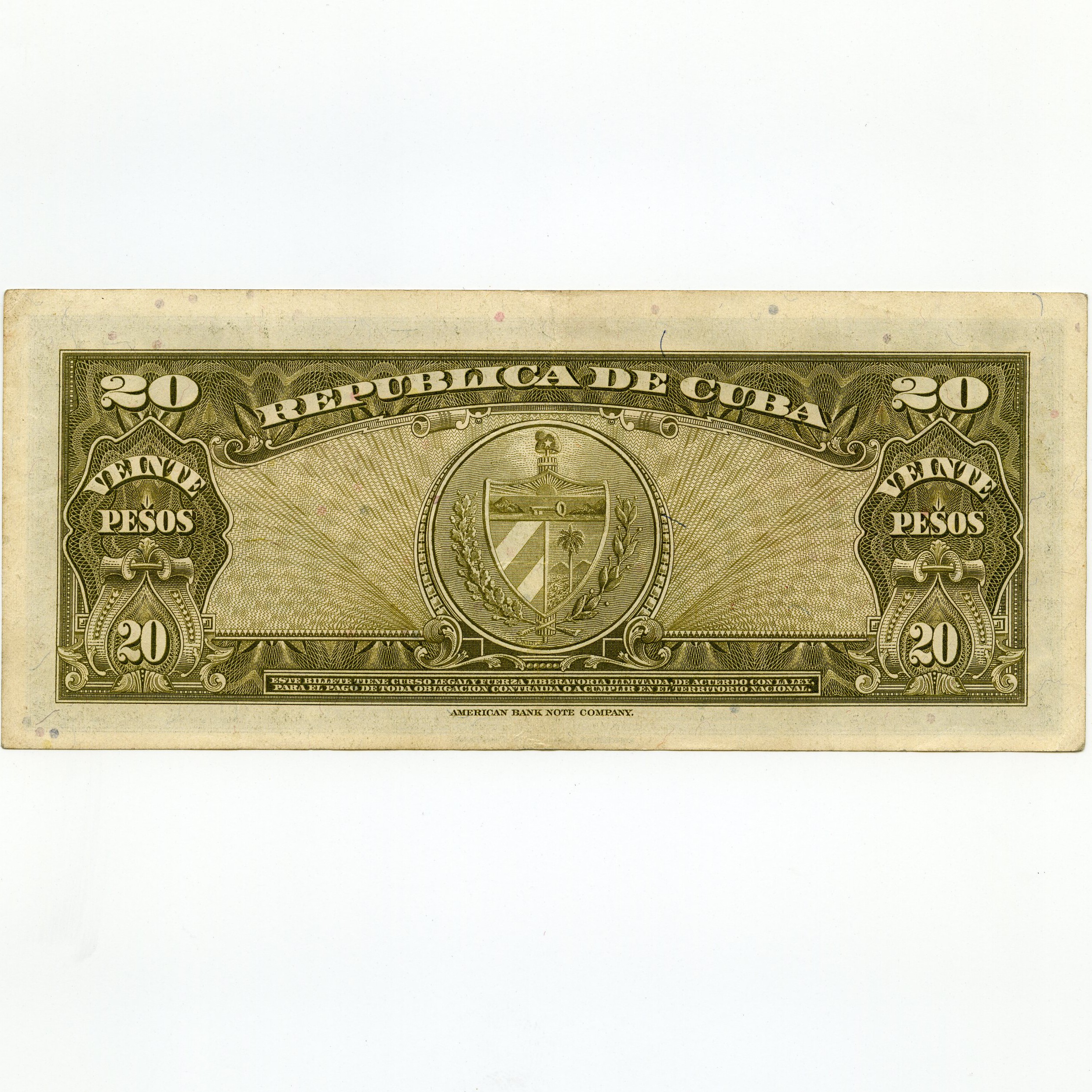 Cuba - 20 Pesos - A991730A revers Cuba - 20 Pesos - A991730A revers