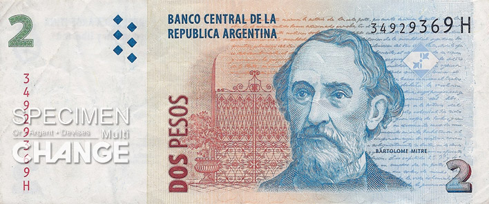 2 pesos argentins (ARS) recto