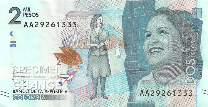 2000 pesos colombien recto (COP)