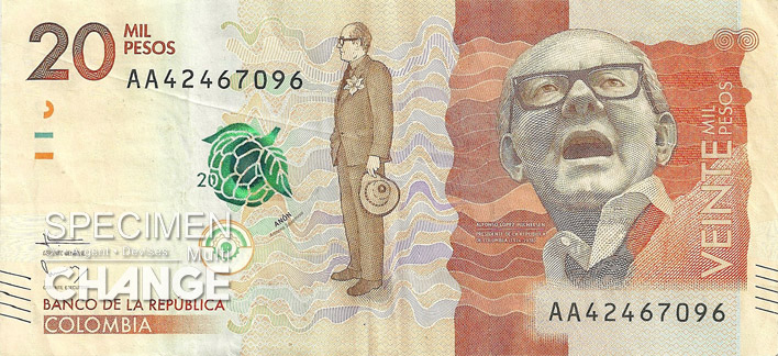 20000 pesos colombien recto (COP)