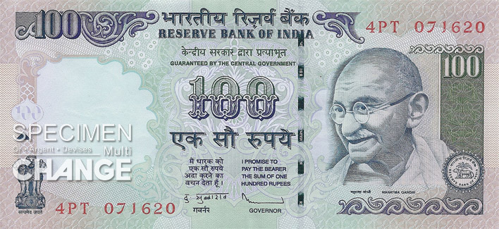 100 roupies indiennes (INR)