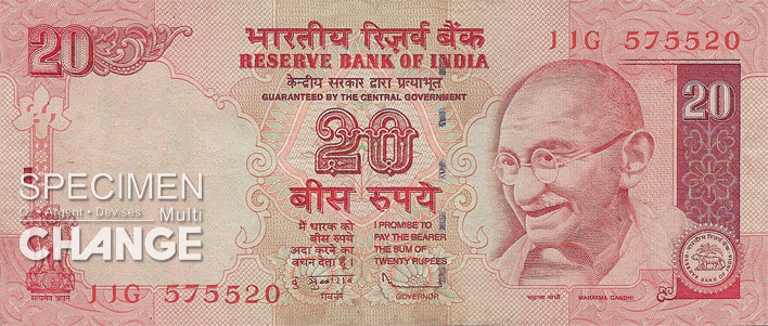 20 roupies indiennes (INR)