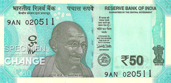 50 roupies indiennes (INR)