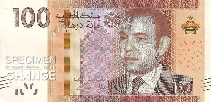 100 dirhams marocains (MAD) recto
