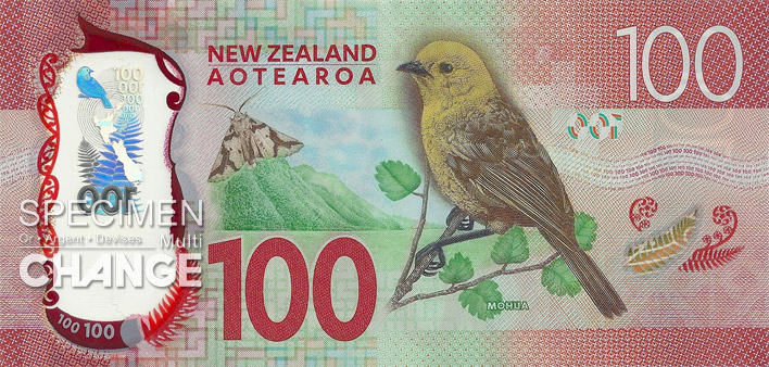 100 dollars néo-zélandais (NZD) verso