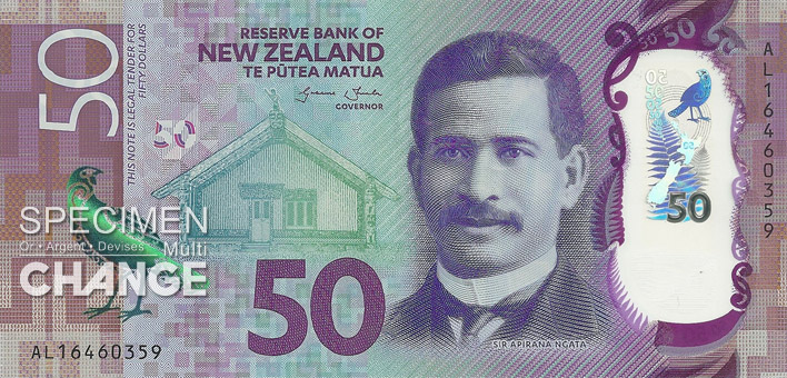 50 dollars néo-zélandais (NZD) recto