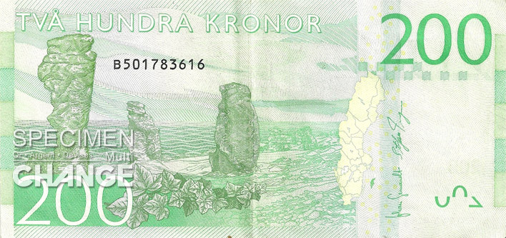 200 couronnes suédoises (SEK) verso