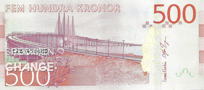 500 couronnes suédoises (SEK) verso