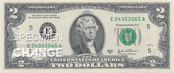 2 dollars américains (USD)