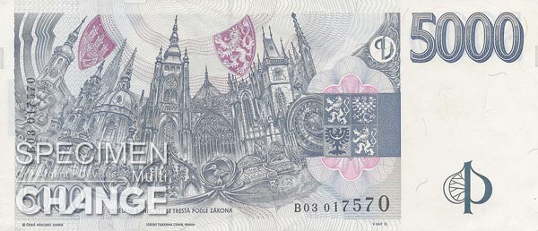 5.000 couronnes tchèques (CZK)