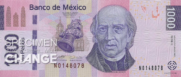 1.000 pesos mexicains (MXN)