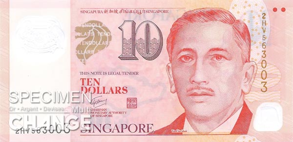 10 dollars singapouriens (SGD)