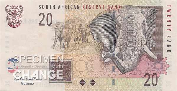 20 rands sud-africains (ZAR)